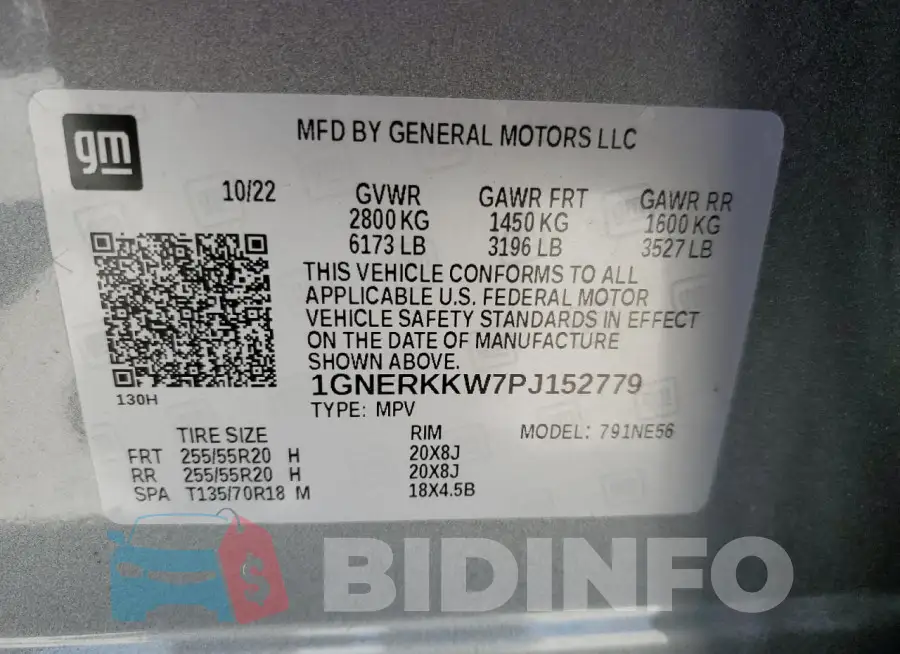 1GNERKKW7PJ152779 Photo# 14