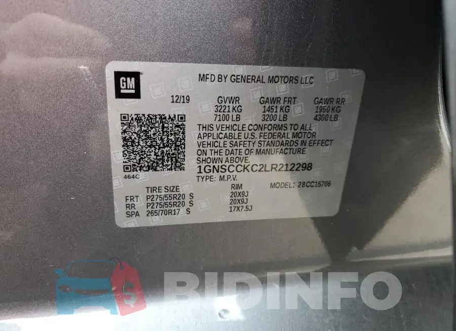 1GNSCCKC2LR212298 Photo# 13