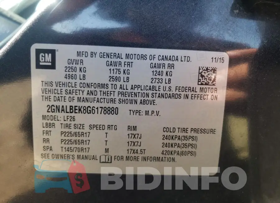 2GNALBEK8G6178880 Photo# 12