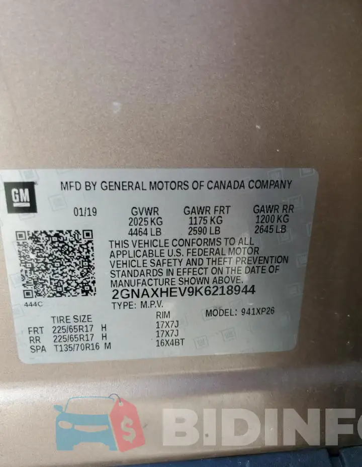 2GNAXHEV9K6218944 Photo# 12