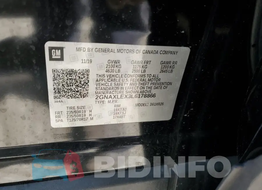 2GNAXLEX3L6178866 Photo# 12