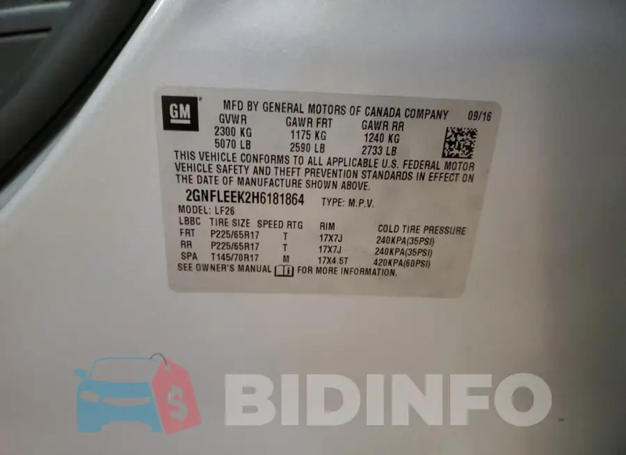 2GNFLEEK2H6181864 Photo# 13