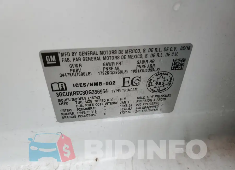 3GCUKREC8GG356964 Photo# 12