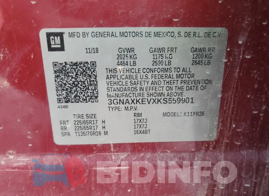 3GNAXKEVXKS559901 Photo# 12