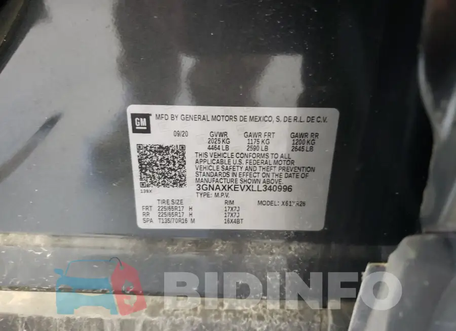3GNAXKEVXLL340996 Photo# 13