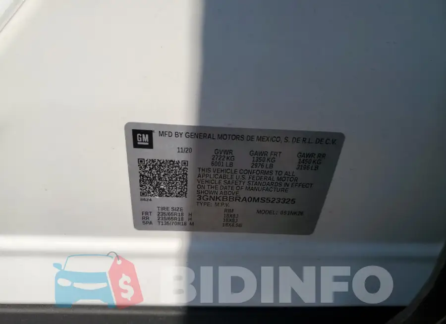 3GNKBBRA0MS523325 Photo# 13