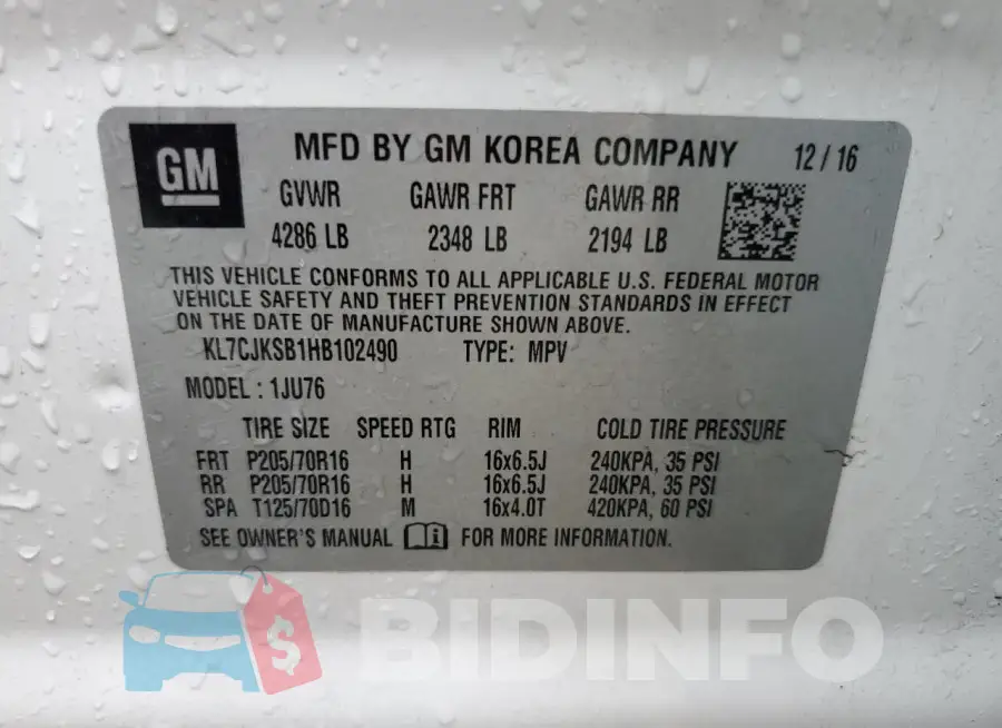 KL7CJKSB1HB102490 Photo# 13