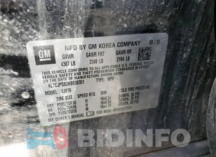 KL7CJPSB2KB939351 Photo# 13