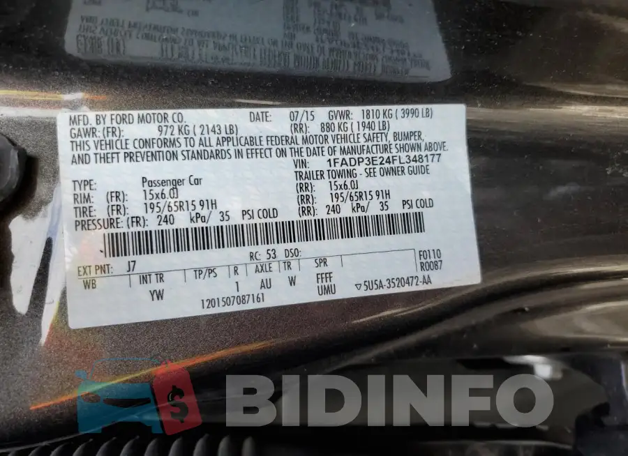 1FADP3E24FL348177 Photo# 12