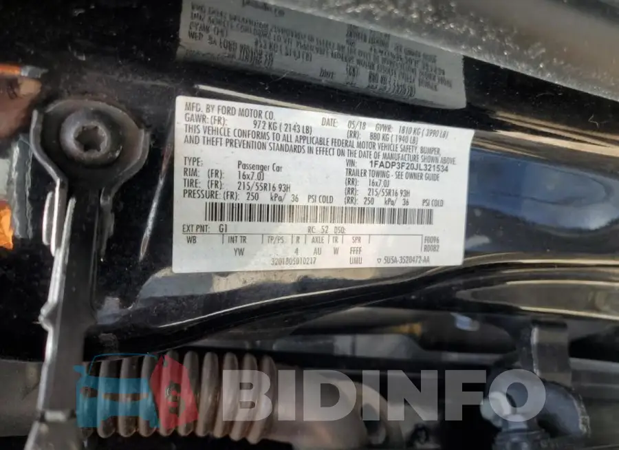 1FADP3F20JL321534 Photo# 12