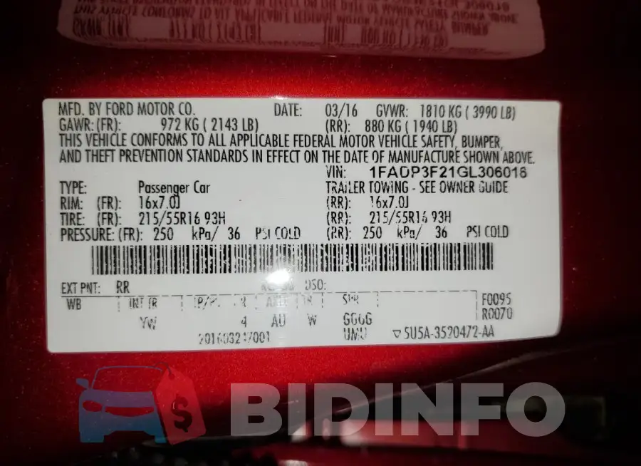 1FADP3F21GL306016 Photo# 12