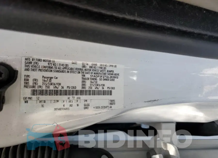 1FADP3F27GL283602 Photo# 13