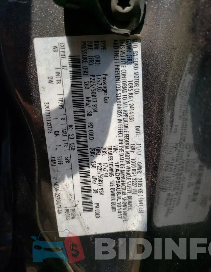 1FADP5AU8JL101417 Photo# 13