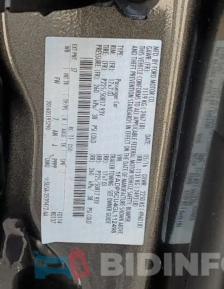 1FADP5CU4GL112498 Photo# 12