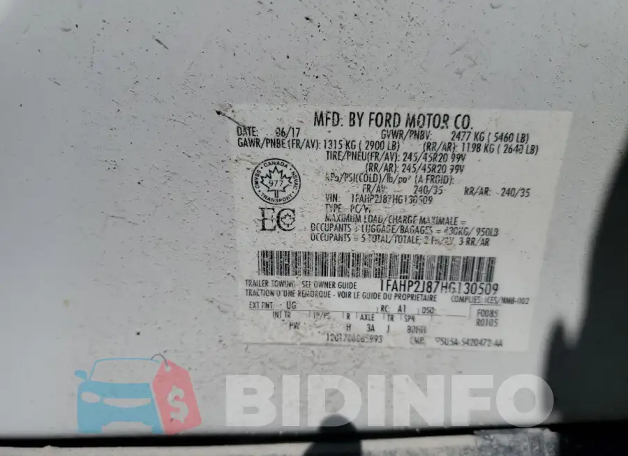1FAHP2J87HG130509 Photo# 12