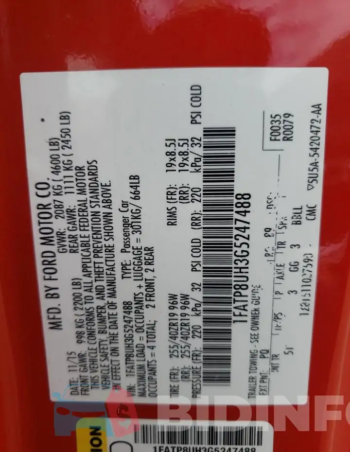 1FATP8UH3G5247488 Photo# 12
