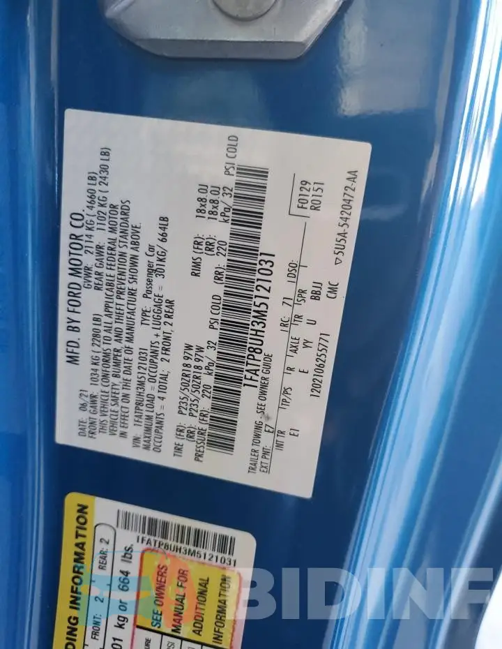 1FATP8UH3M5121031 Photo# 12