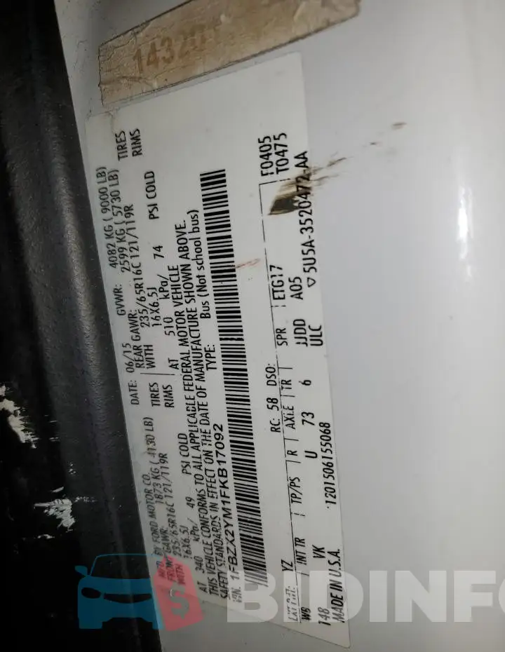 1FBZX2YM1FKB17092 Photo# 12