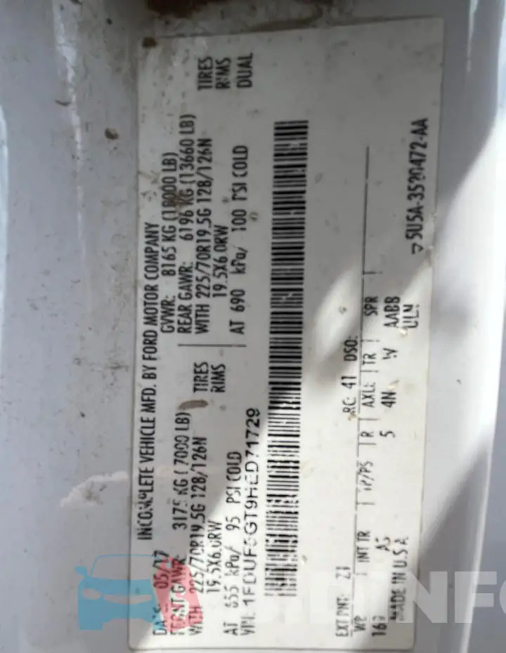 1FDUF5GT9HED71729 Photo# 10
