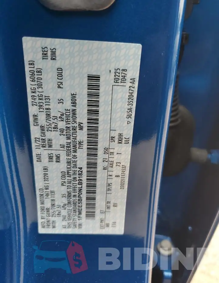 1FMEE5BP0NLB91824 Photo# 13