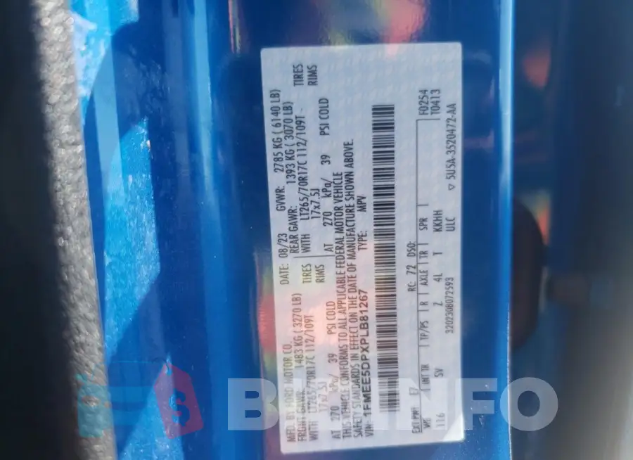 1FMEE5DPXPLB81267 Photo# 12