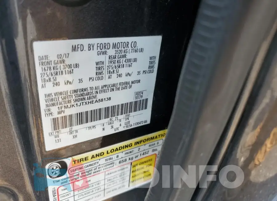 1FMJK1JTXHEA58138 Photo# 14