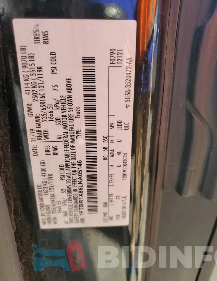 1FTBR1X86LKA05146 Photo# 12