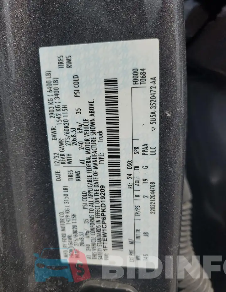 1FTEW1CP6PKD19209 Photo# 12
