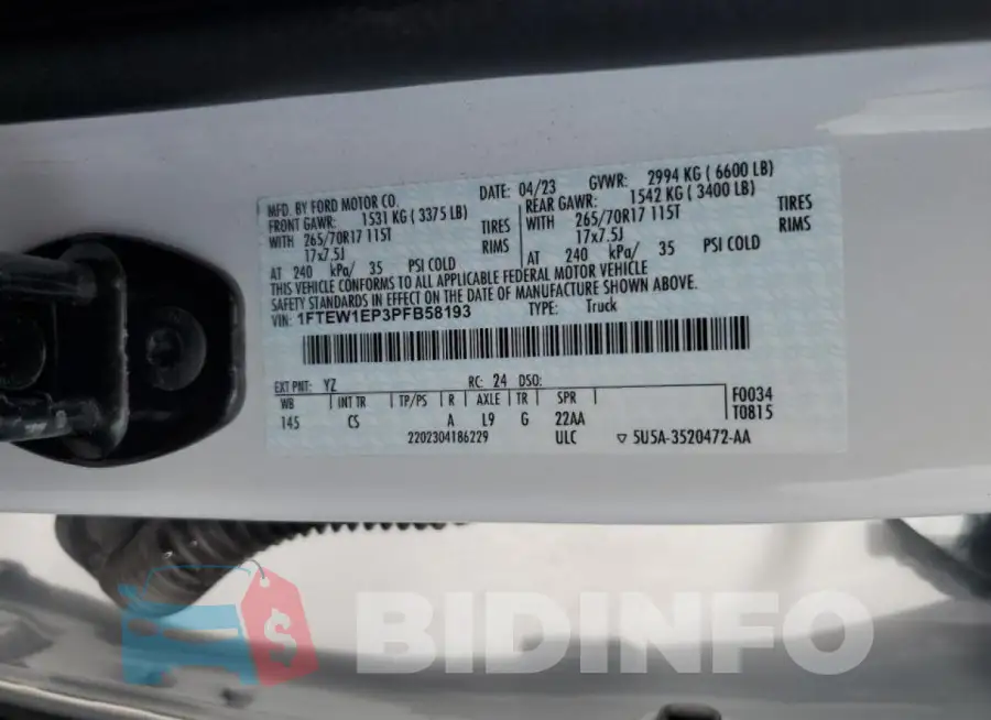 1FTEW1EP3PFB58193 Photo# 12