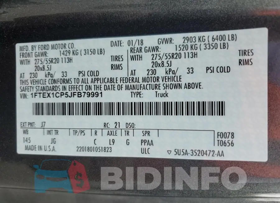1FTEX1CP5JFB79991 Photo# 13