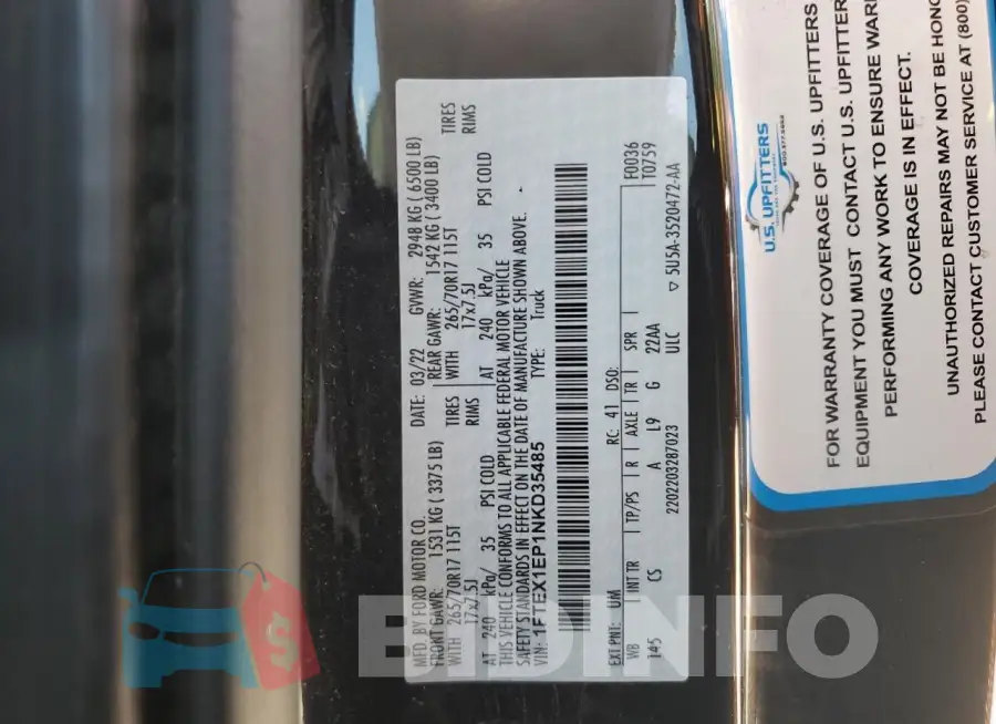 1FTEX1EP1NKD35485 Photo# 12
