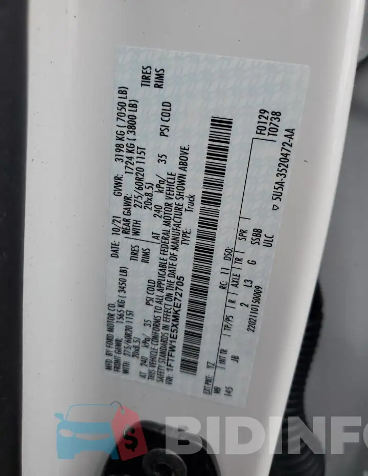 1FTFW1E5XMKE72705 Photo# 12