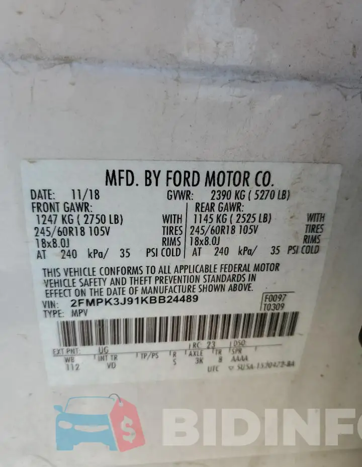 2FMPK3J91KBB24489 Photo# 13