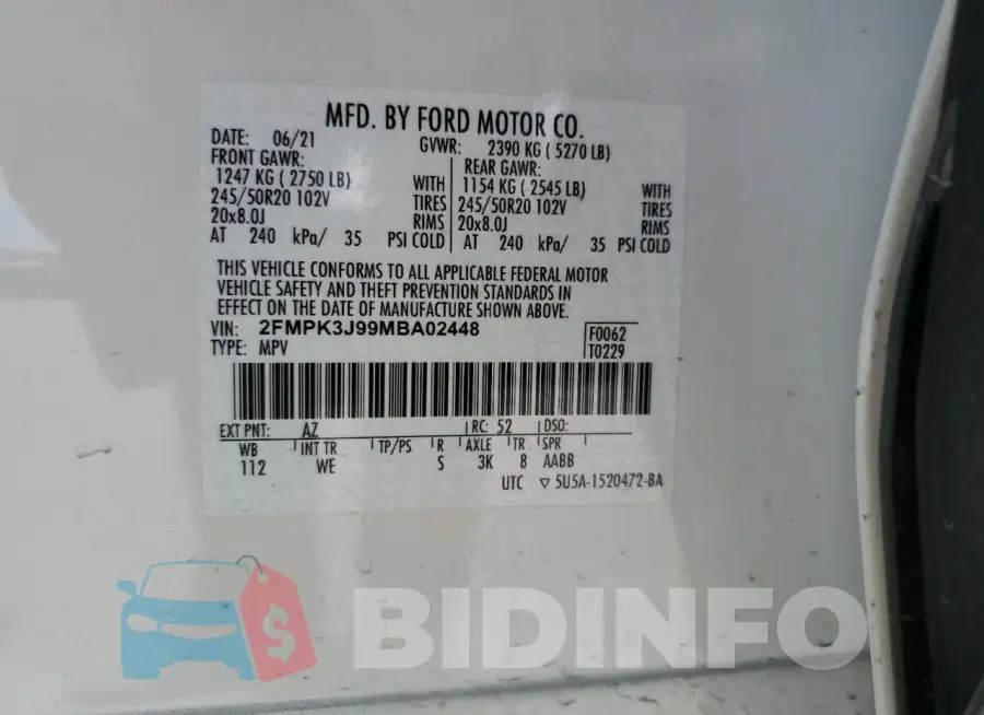 2FMPK3J99MBA02448 Photo# 14