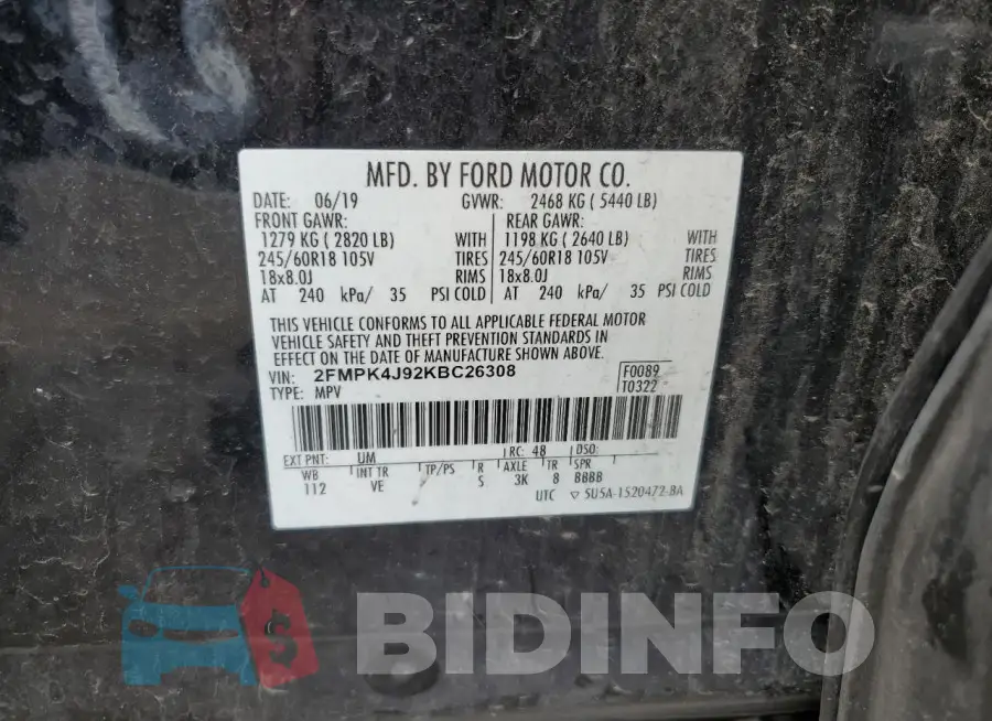 2FMPK4J92KBC26308 Photo# 14