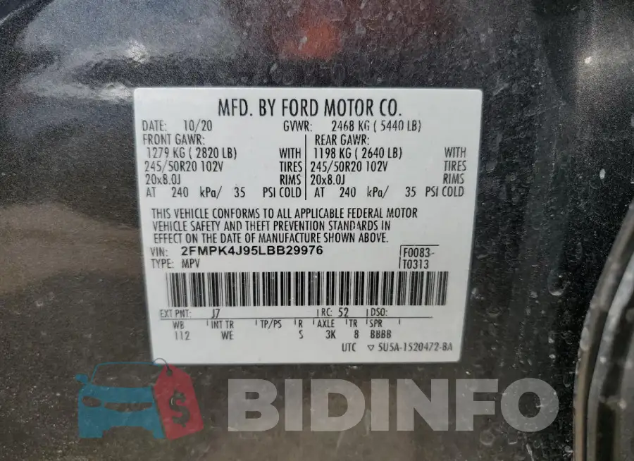 2FMPK4J95LBB29976 Photo# 14
