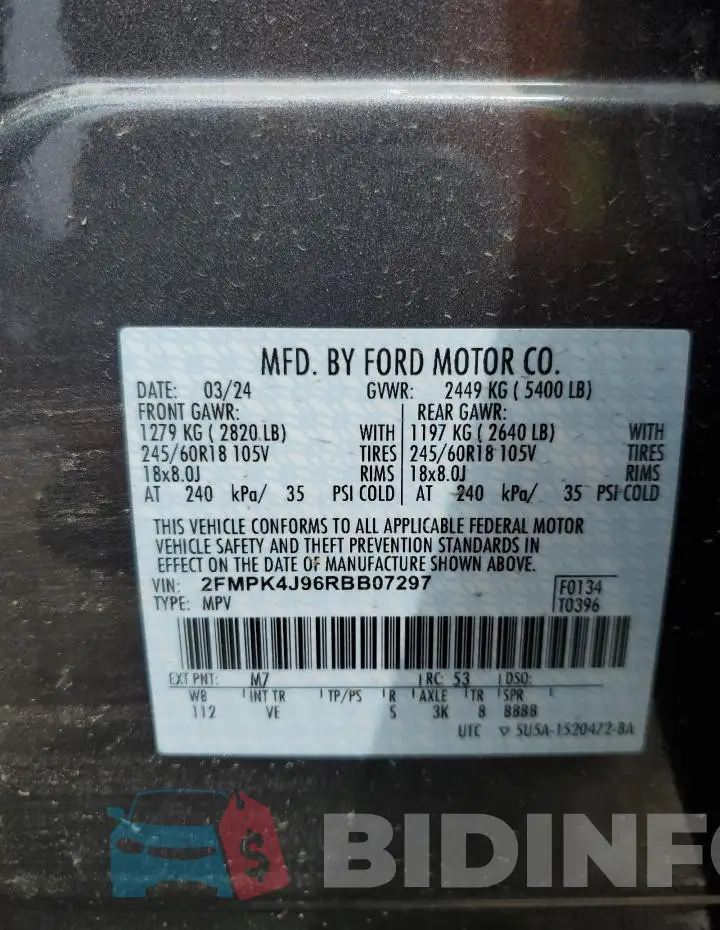 2FMPK4J96RBB07297 Photo# 13