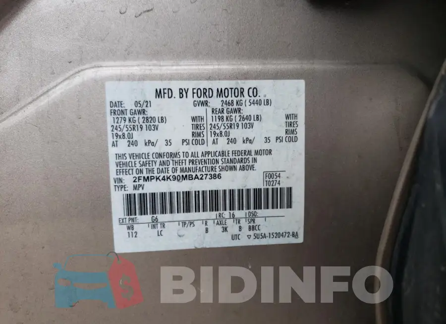 2FMPK4K90MBA27386 Photo# 14