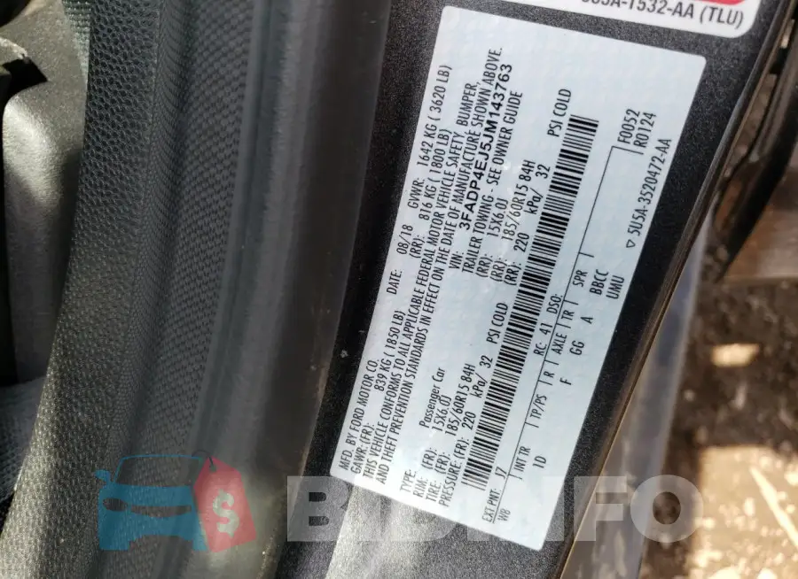 3FADP4EJ5JM143763 Photo# 12