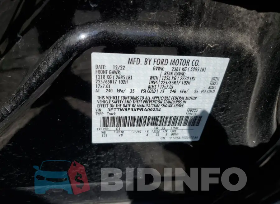 3FTTW8F9XPRA09234 Photo# 13