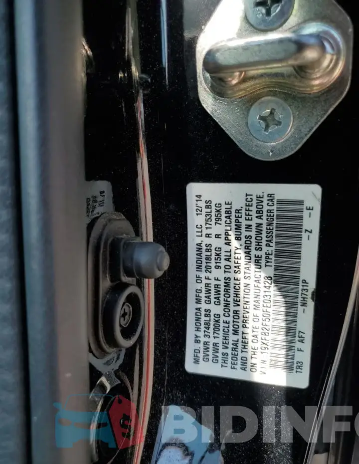 19XFB2F50FE031428 Photo# 12