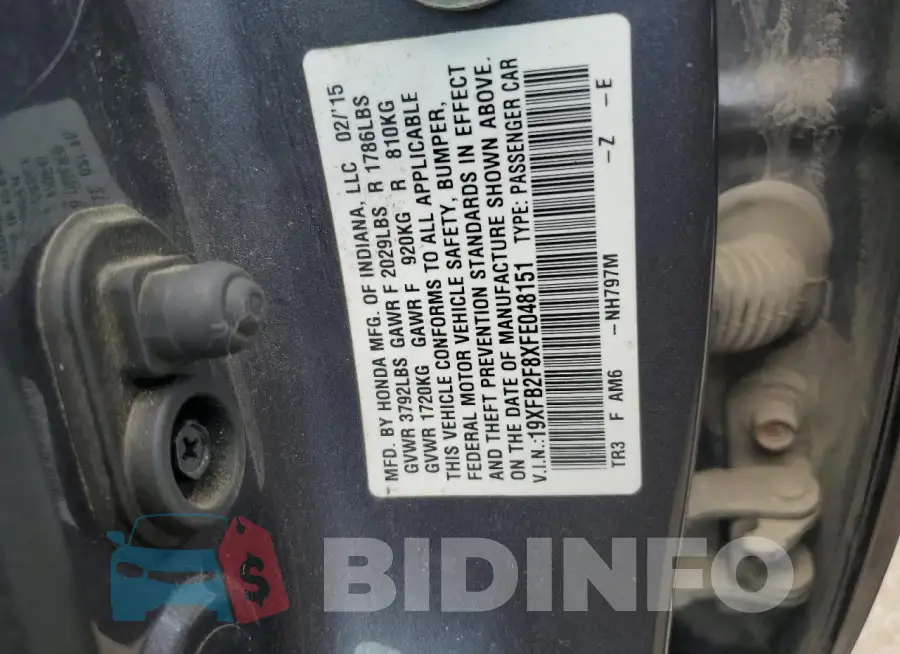 19XFB2F8XFE048151 Photo# 13