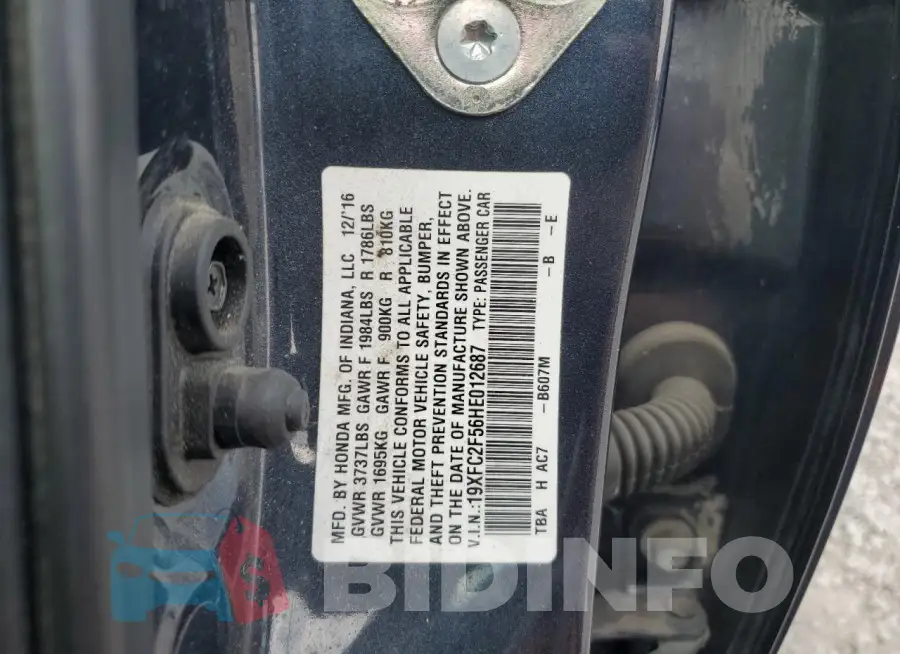 19XFC2F56HE012687 Photo# 12