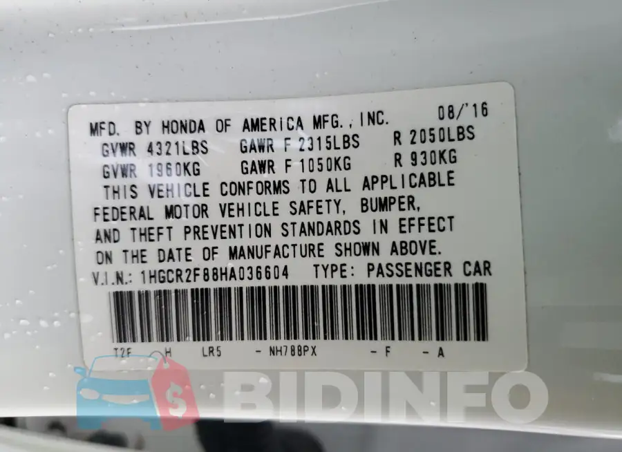 1HGCR2F88HA036604 Photo# 12