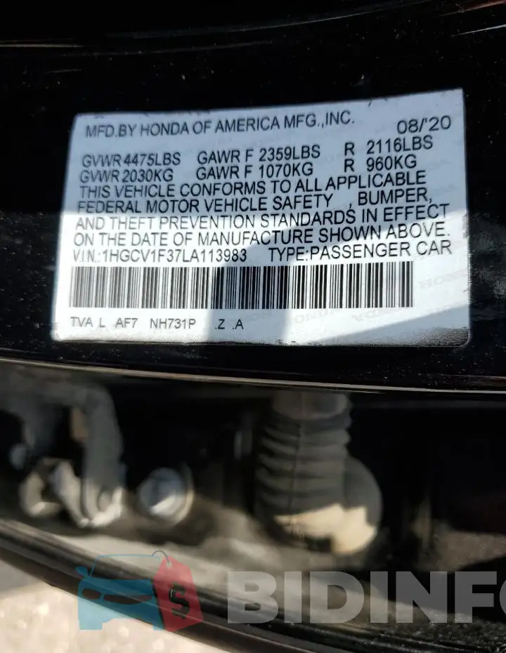 1HGCV1F37LA113983 Photo# 12