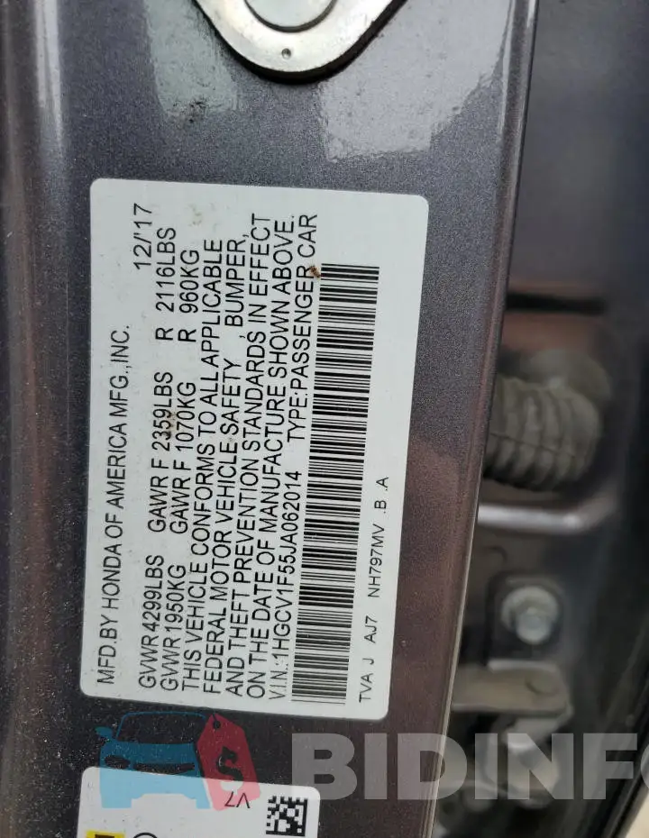 1HGCV1F55JA062014 Photo# 12