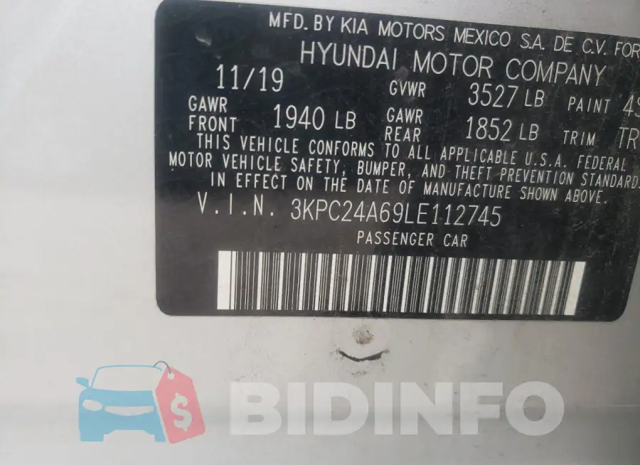 3KPC24A69LE112745 Photo# 13