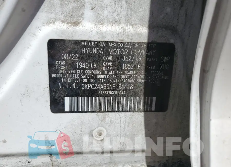 3KPC24A69NE184418 Photo# 12