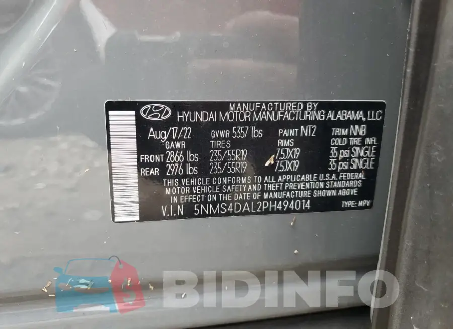 5NMS4DAL2PH494014 Photo# 13