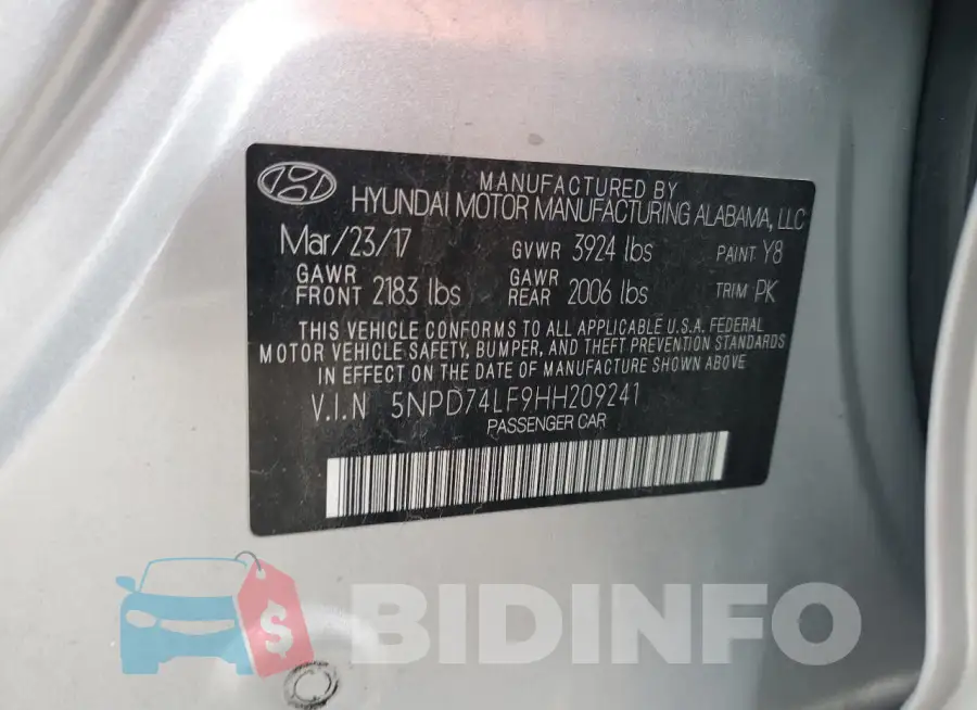 5NPD74LF9HH209241 Photo# 12